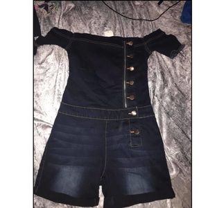 🚫 sold elsewhere!🚫 Jean short overalls/romper